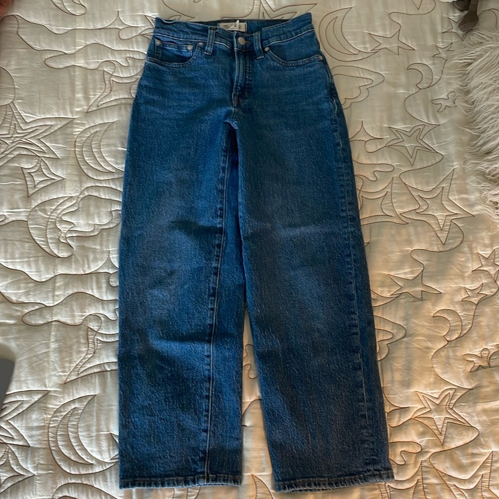 Madewell Dark Wash High Wasted Wide Leg Jeans